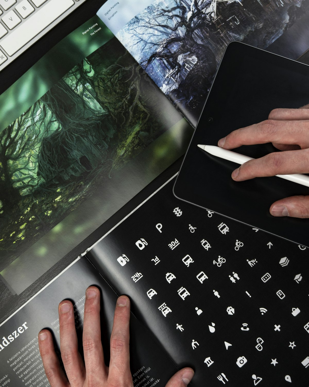 Design materials and creative workspace
